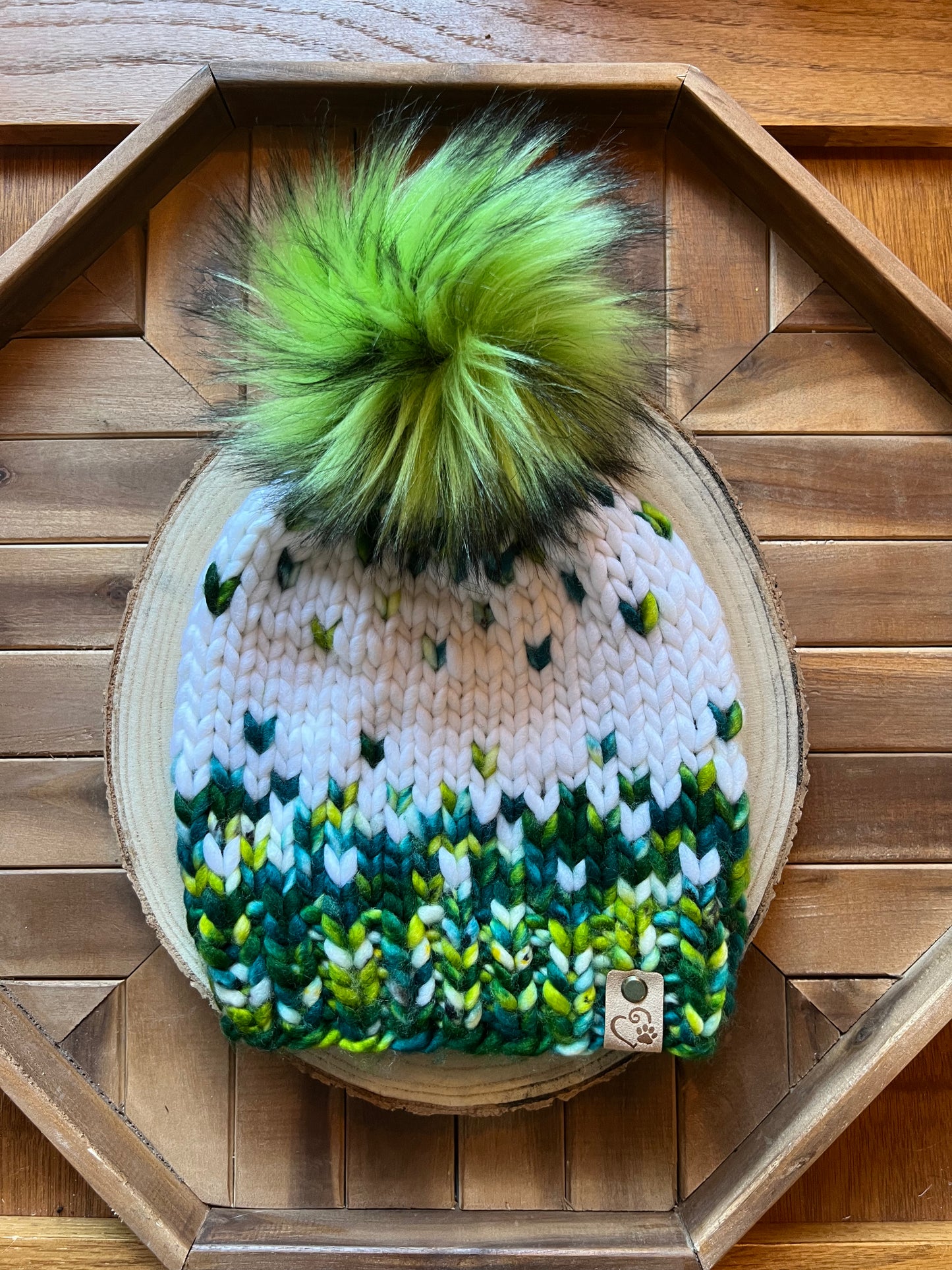 Merino wool hat w/ removable faux fur pom